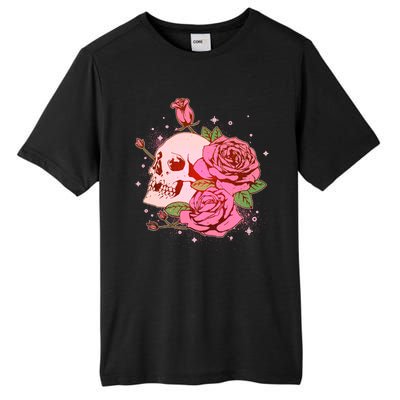 Pink Roses Skull Tattoo  Tall Fusion ChromaSoft Performance T-Shirt