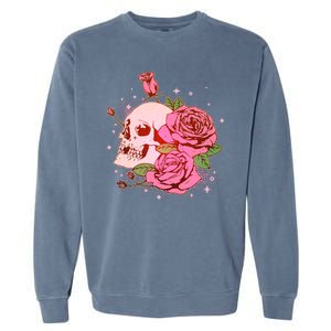 Pink Roses Skull Tattoo  Garment-Dyed Sweatshirt