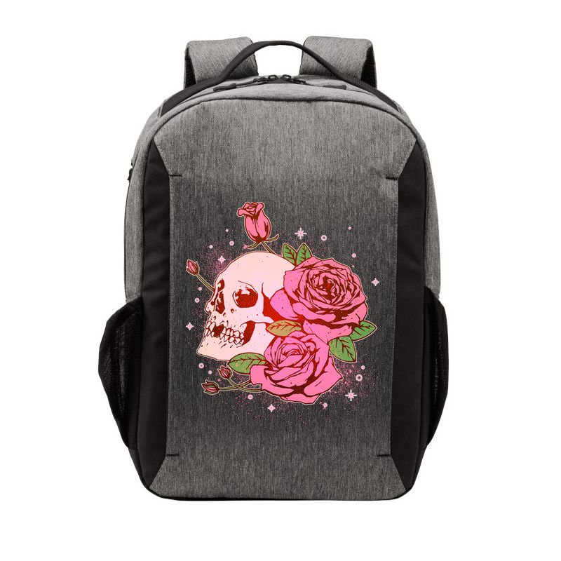 Pink Roses Skull Tattoo  Vector Backpack