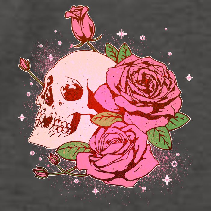 Pink Roses Skull Tattoo  Vector Backpack