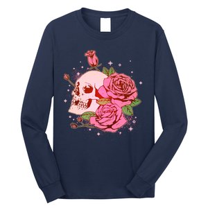 Pink Roses Skull Tattoo  Long Sleeve Shirt