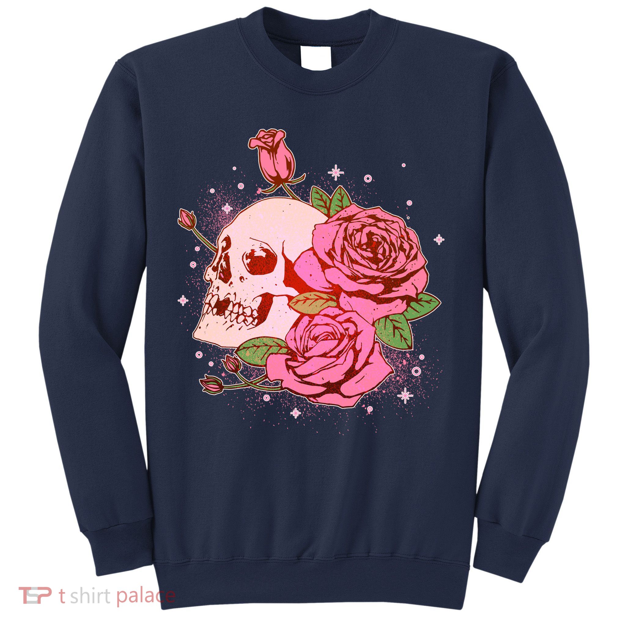 Pink Roses Skull Tattoo  Sweatshirt