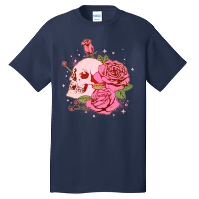 Pink Roses Skull Tattoo  Tall T-Shirt