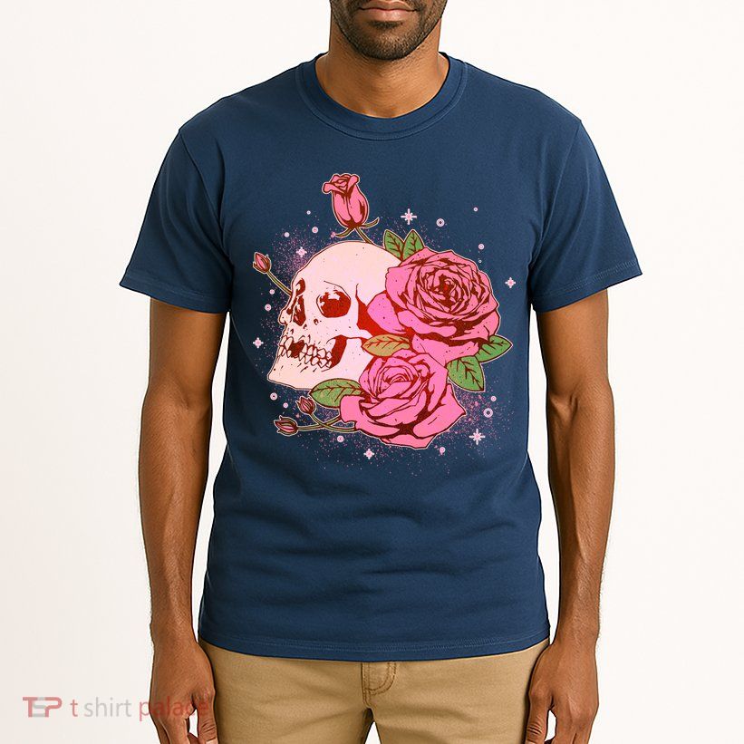 Pink Roses Skull Tattoo  Tall T-Shirt