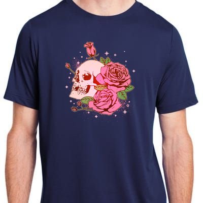 Pink Roses Skull Tattoo  Adult ChromaSoft Performance T-Shirt