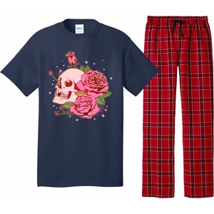 Pink Roses Skull Tattoo  Pajama Set