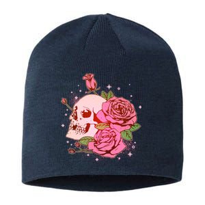 Pink Roses Skull Tattoo  Sustainable Beanie