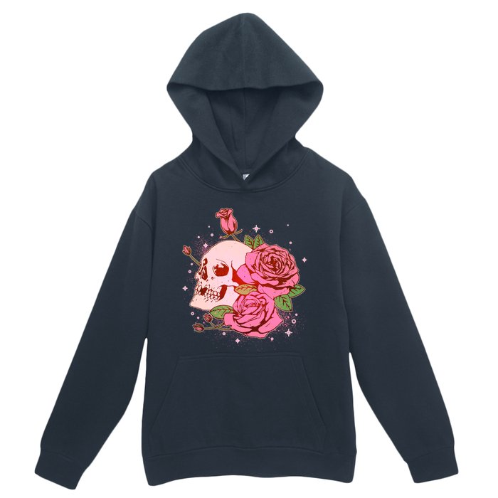 Pink Roses Skull Tattoo  Urban Pullover Hoodie