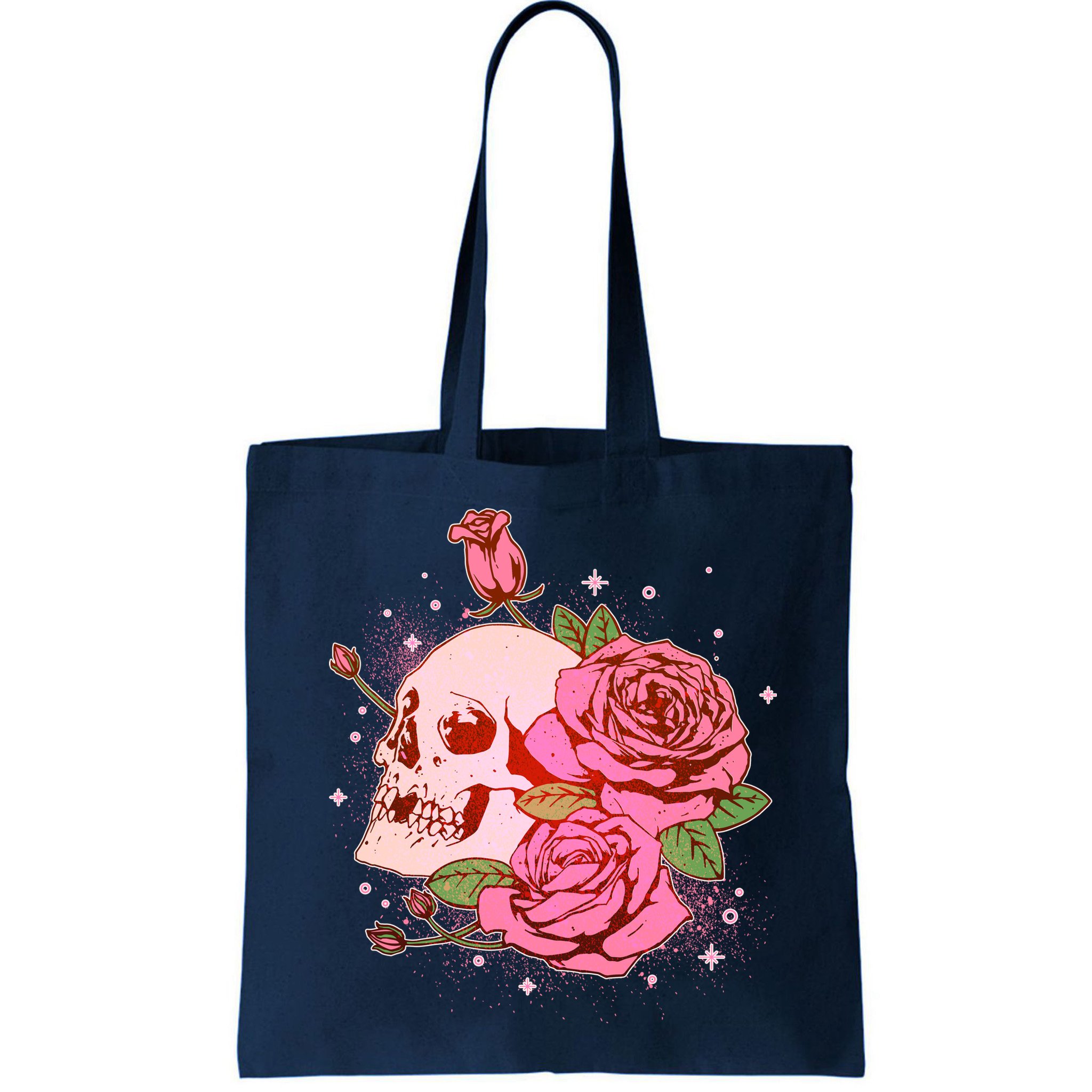 Pink Roses Skull Tattoo  Bag