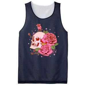 Pink Roses Skull Tattoo  Mesh Reversible Basketball Jersey Tank