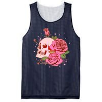 Pink Roses Skull Tattoo  Mesh Reversible Basketball Jersey Tank