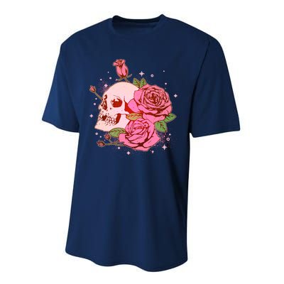 Pink Roses Skull Tattoo  Performance Sprint T-Shirt