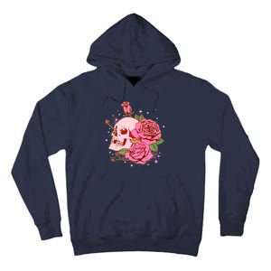 Pink Roses Skull Tattoo  Tall Hoodie