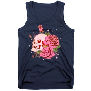 Pink Roses Skull Tattoo  Tank Top