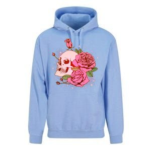 Pink Roses Skull Tattoo  Unisex Surf Hoodie