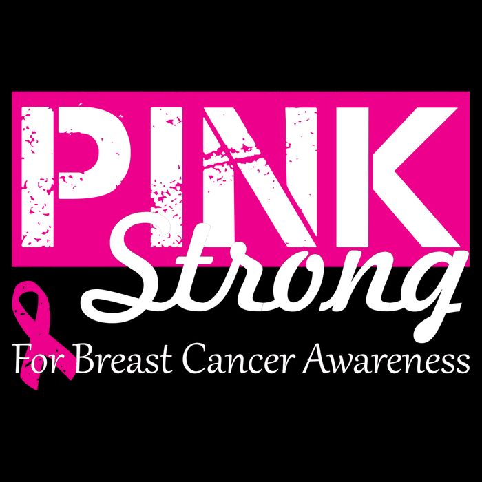 Pink Strong For Breast Cancer Awareness Button