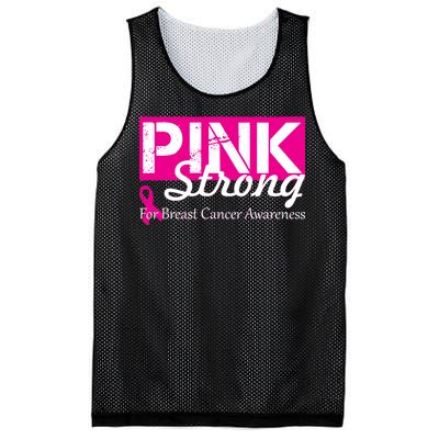 Pink Strong For Breast Cancer Awareness Mesh Reversible Basketball Jersey Tank