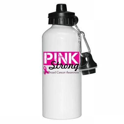 Pink Strong For Breast Cancer Awareness Aluminum Water Bottle