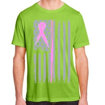 Pink Thin Line Breast Cancer Flag Adult ChromaSoft Performance T-Shirt