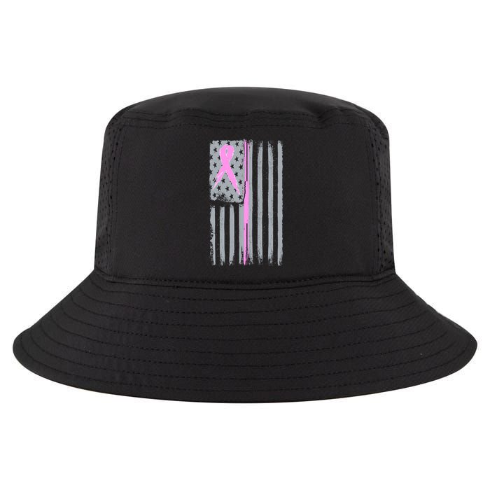 Pink Thin Line Breast Cancer Flag Cool Comfort Performance Bucket Hat