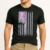 Pink Thin Line Breast Cancer Flag Cooling Performance Crew T-Shirt