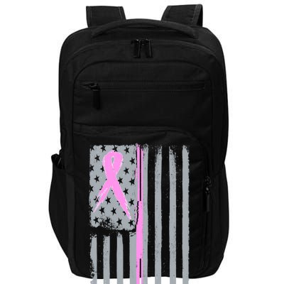 Pink Thin Line Breast Cancer Flag Impact Tech Backpack