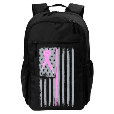 Pink Thin Line Breast Cancer Flag Daily Commute Backpack