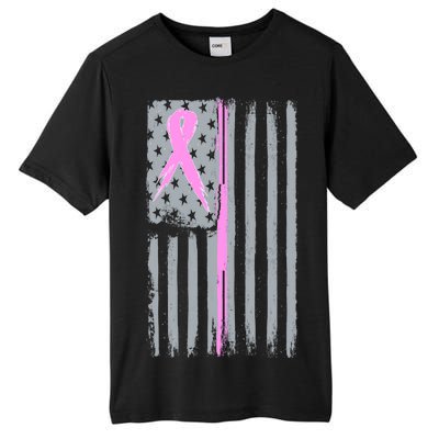 Pink Thin Line Breast Cancer Flag Tall Fusion ChromaSoft Performance T-Shirt