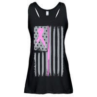 Pink Thin Line Breast Cancer Flag Ladies Essential Flowy Tank