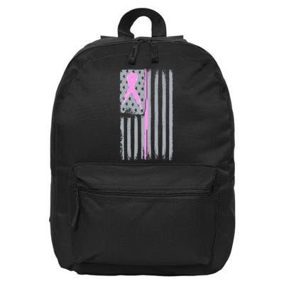 Pink Thin Line Breast Cancer Flag 16 in Basic Backpack