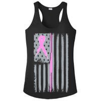 Pink Thin Line Breast Cancer Flag Ladies PosiCharge Competitor Racerback Tank