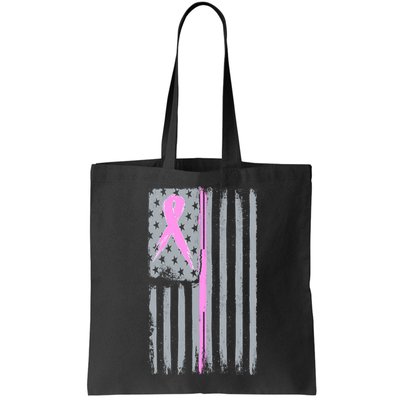 Pink Thin Line Breast Cancer Flag Bag
