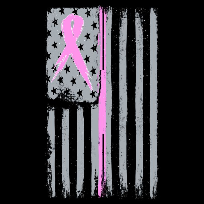 Pink Thin Line Breast Cancer Flag Baby Bodysuit
