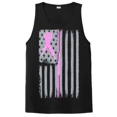 Pink Thin Line Breast Cancer Flag PosiCharge Competitor Tank