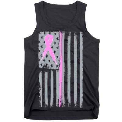 Pink Thin Line Breast Cancer Flag Tank Top