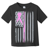 Pink Thin Line Breast Cancer Flag Toddler T-Shirt