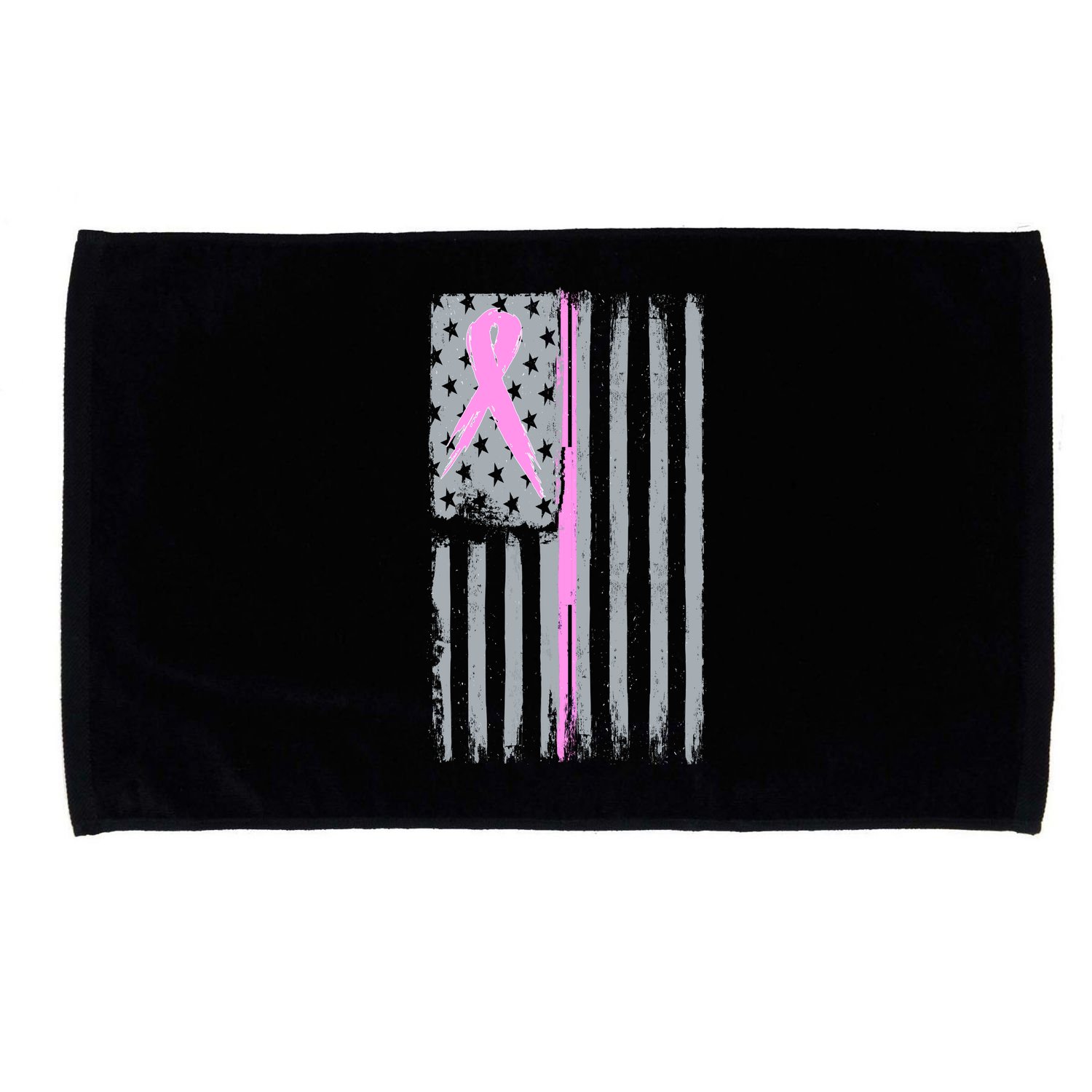 Pink Thin Line Breast Cancer Flag Microfiber Hand Towel