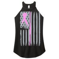 Pink Thin Line Breast Cancer Flag Women's Perfect Tri Rocker Tank