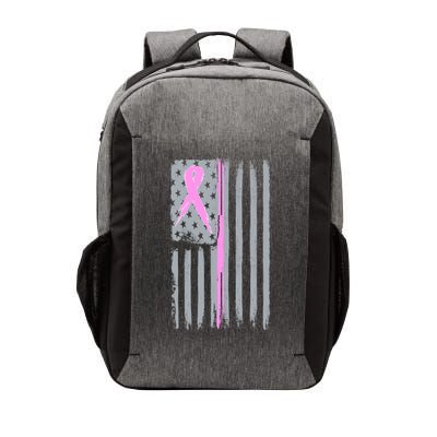 Pink Thin Line Breast Cancer Flag Vector Backpack