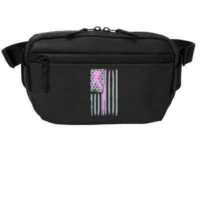 Pink Thin Line Breast Cancer Flag Crossbody Pack