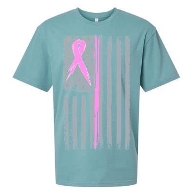 Pink Thin Line Breast Cancer Flag Sueded Cloud Jersey T-Shirt