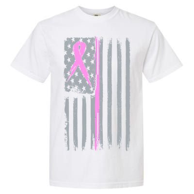 Pink Thin Line Breast Cancer Flag Garment-Dyed Heavyweight T-Shirt