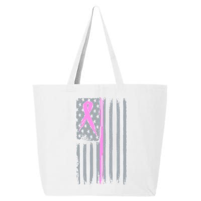 Pink Thin Line Breast Cancer Flag 25L Jumbo Tote