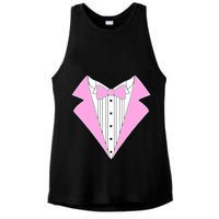Pink Tux Party Tuxedo Ladies PosiCharge Tri-Blend Wicking Tank