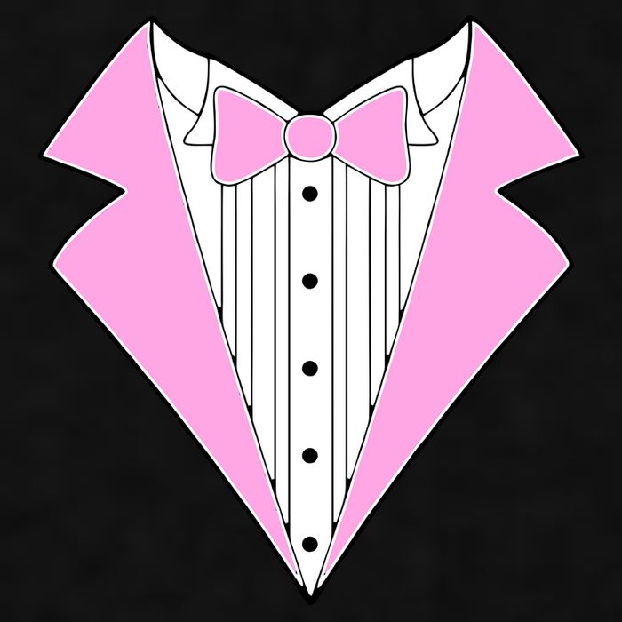 Pink Tux Party Tuxedo Ladies PosiCharge Tri-Blend Wicking Tank