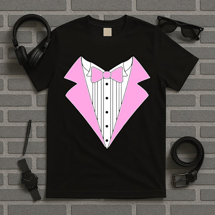 Pink Tux Party Tuxedo T-Shirt