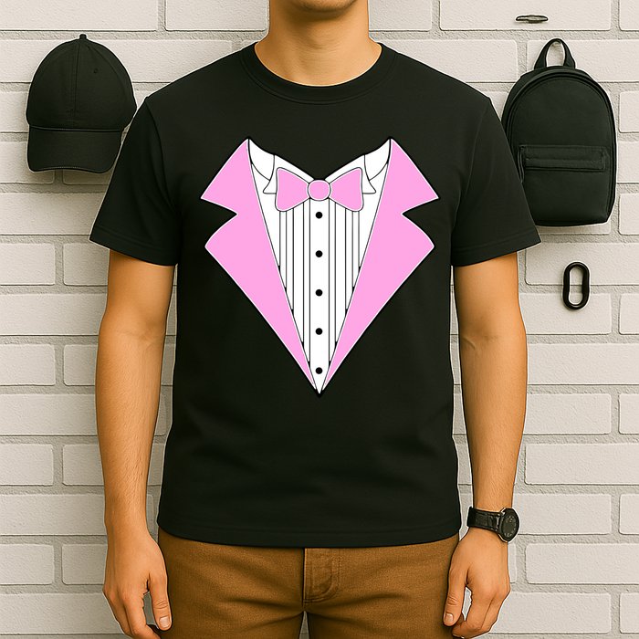 Pink Tux Party Tuxedo T-Shirt