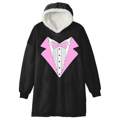Pink Tux Party Tuxedo Hooded Wearable Blanket
