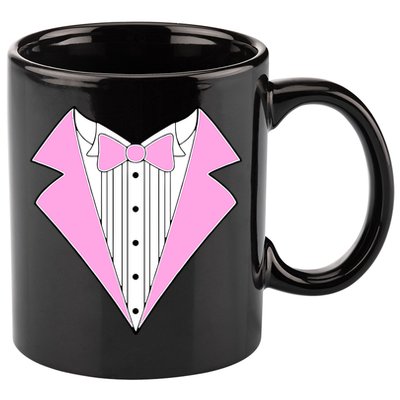 Pink Tux Party Tuxedo 11oz C Handle Ceramic Mug