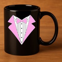 Pink Tux Party Tuxedo 11oz C Handle Ceramic Mug